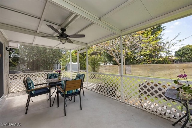 2777 Clipper Way, Naples, FL 34104 - view of patio with ceiling fan and outdoor dining area