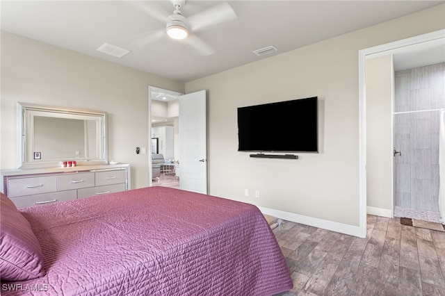 1049 Solar Ct, Labelle, FL 33935 - bedroom with wood finished floors, baseboards, and ceiling fan