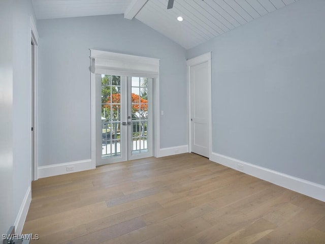 242 2nd Ave S, Naples, FL 34102 - unfurnished room with light wood-type flooring, baseboards, and french doors