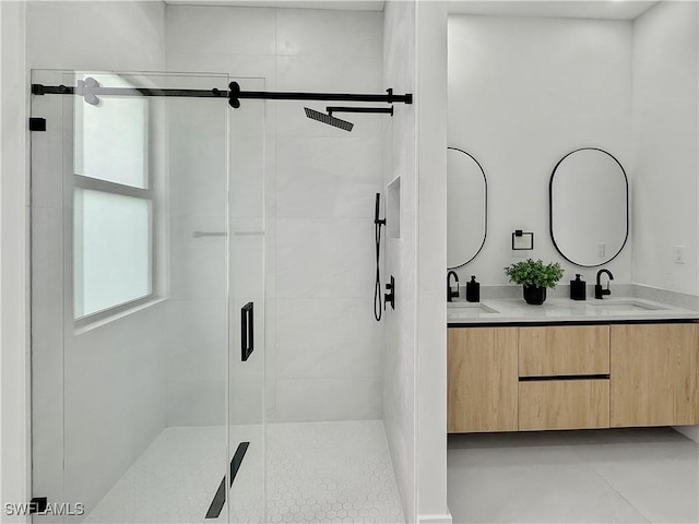 3247 72nd Ave NE, Naples, FL 34120 - full bathroom featuring double vanity and a stall shower