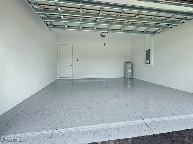 3247 72nd Ave NE, Naples, FL 34120 - garage featuring water heater, electric panel, and a garage door opener