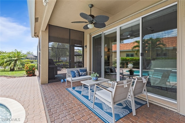 11107 Sparkleberry Dr, Fort Myers, FL 33913 - view of patio with ceiling fan