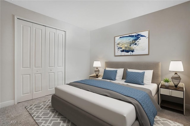 7028 Mistral Way, Fort Myers, FL 33966 - bedroom featuring carpet, a closet, and baseboards