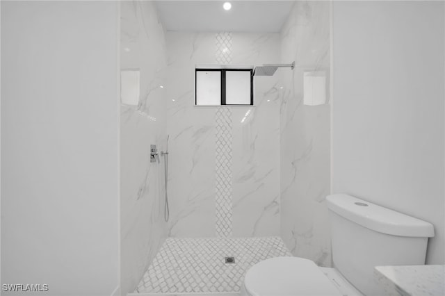 3201 14th St W, Lehigh Acres, FL 33971 - full bathroom with toilet and a marble finish shower