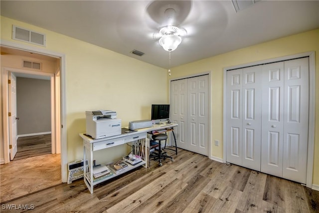 1812 SW 10th Ter, Cape Coral, FL 33991 - office with ceiling fan, wood finished floors, and baseboards