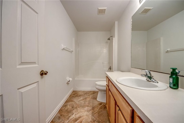 1812 SW 10th Ter, Cape Coral, FL 33991 - full bathroom featuring vanity, toilet, shower / tub combination, and baseboards