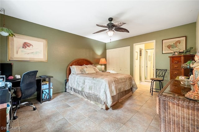 4559 Springview Cir, Labelle, FL 33935 - bedroom featuring an office area, ceiling fan, and baseboards