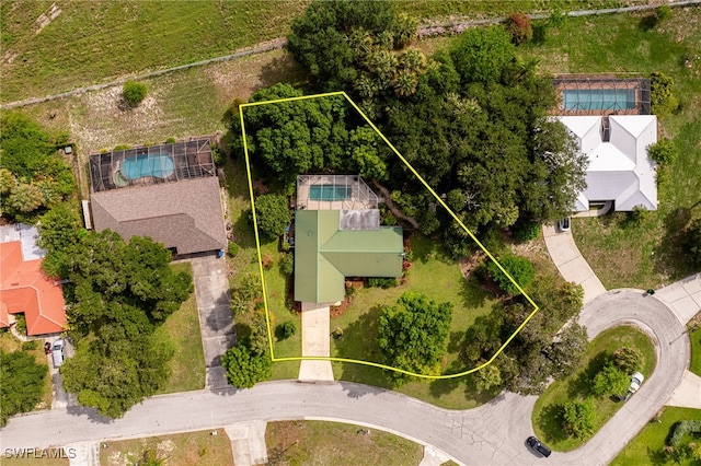 4559 Springview Cir, Labelle, FL 33935 - aerial view of property's location with property parcel outlined and a pool area