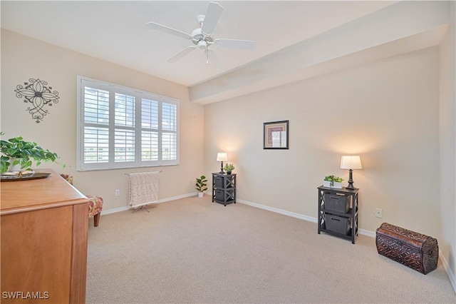 14121 Brant Point Cir Unit 1403, Fort Myers, FL 33919 - sitting room with light colored carpet, baseboards, and ceiling fan