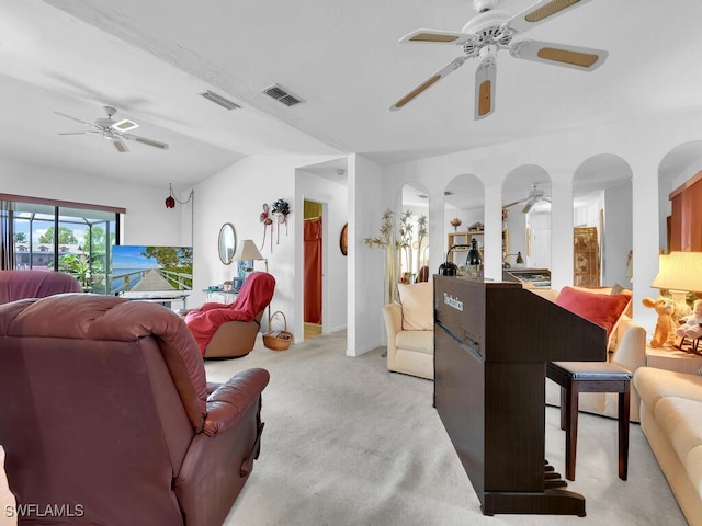 333 SE 33rd Ter, Cape Coral, FL 33904 - living area featuring ceiling fan and light colored carpet