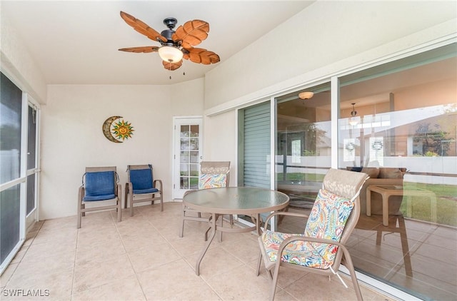 3708 SW 2nd Ln, Cape Coral, FL 33991 - sunroom with a ceiling fan and tile patterned flooring