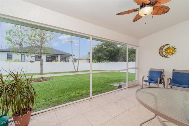 3708 SW 2nd Ln, Cape Coral, FL 33991 - sunroom with lofted ceiling and ceiling fan