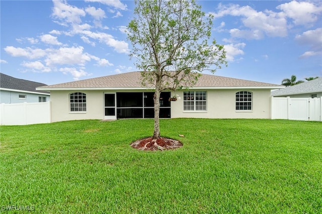 3708 SW 2nd Ln, Cape Coral, FL 33991 - back of house with stucco siding and a sunroom