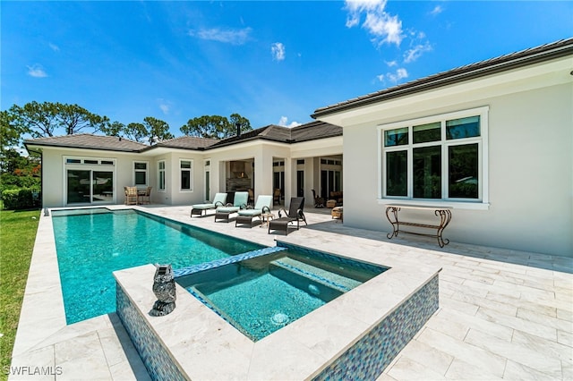 493 Myrtle Rd, Naples, FL 34108 - view of pool featuring a patio and a pool with connected hot tub