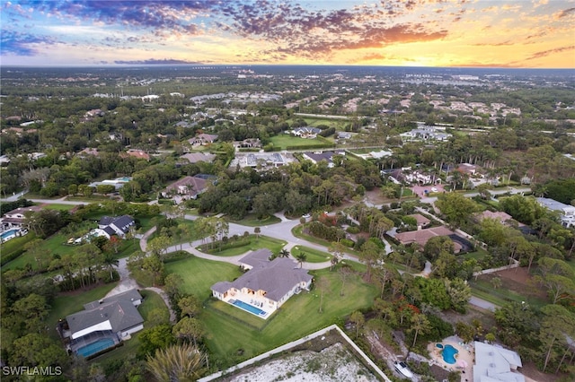 493 Myrtle Rd, Naples, FL 34108 - aerial view at dusk of a residential view