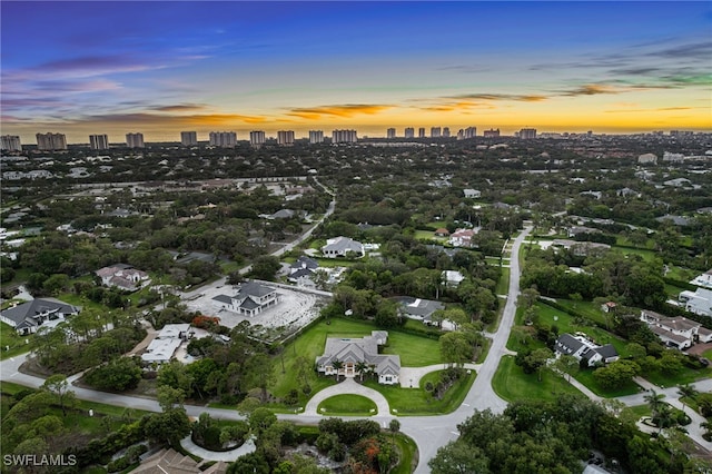 493 Myrtle Rd, Naples, FL 34108 - aerial view at dusk of a skyline view