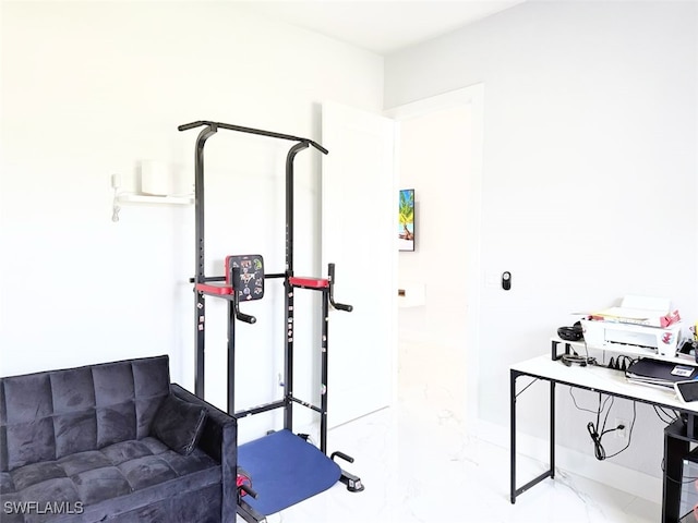 1719 NW 15th St, Cape Coral, FL 33993 - workout area featuring marble look tile flooring
