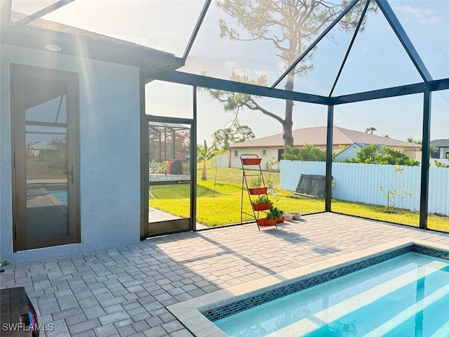 1719 NW 15th St, Cape Coral, FL 33993 - view of pool with glass enclosure and a patio