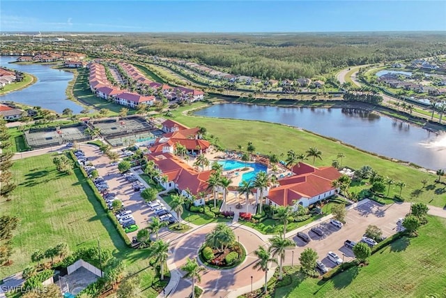 12003 Hawthorn Lake Dr Unit 101, Fort Myers, FL 33913 - aerial view of property and surrounding area with a large body of water and a pool area