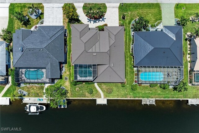 414 Caicos Dr, Punta Gorda, FL 33950 - aerial view of a pool area and a nearby body of water