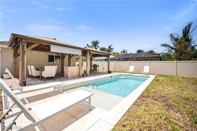 523 107th Ave N, Naples, FL 34108 - view of pool with a patio and a gazebo