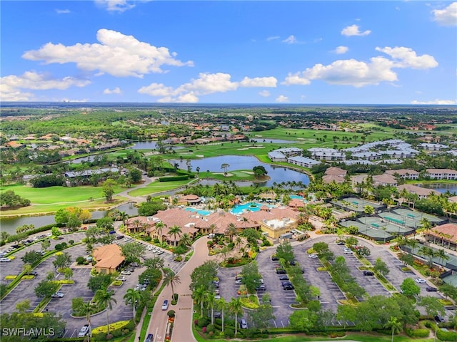 6492 Caldecott Dr, Naples, FL 34113 - aerial view of property and surrounding area featuring a large body of water, a local golf course, and nearby suburban area
