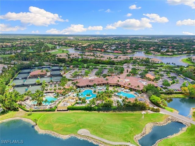 6492 Caldecott Dr, Naples, FL 34113 - aerial view of residential area with a pool area and a nearby body of water