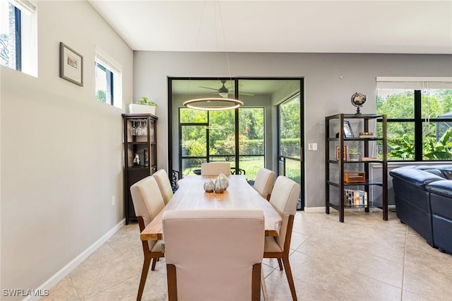 6624 Palmerston Dr, Fort Myers, FL 33966 - dining area featuring baseboards, plenty of natural light, and light tile patterned flooring