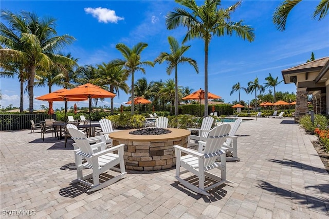 6624 Palmerston Dr, Fort Myers, FL 33966 - view of patio / terrace featuring a fire pit