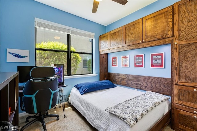 6624 Palmerston Dr, Fort Myers, FL 33966 - bedroom with carpet floors, a desk, and ceiling fan