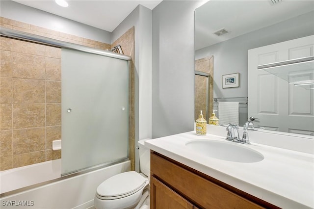 6624 Palmerston Dr, Fort Myers, FL 33966 - full bathroom with vanity, toilet, and combined bath / shower with glass door