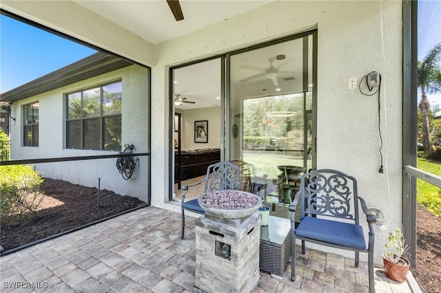 6624 Palmerston Dr, Fort Myers, FL 33966 - view of patio featuring a ceiling fan