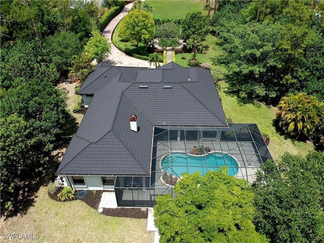 2360 19th St SW, Naples, FL 34117 - view from above of property featuring a pool area