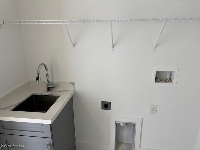 951 Commodore St, Lehigh Acres, FL 33974 - laundry area featuring electric dryer hookup and hookup for a washing machine
