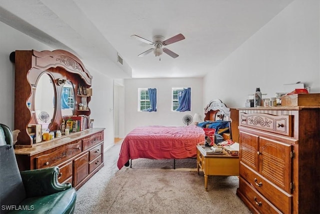 434 Leawood Cir, Naples, FL 34104 - bedroom featuring light carpet and a ceiling fan