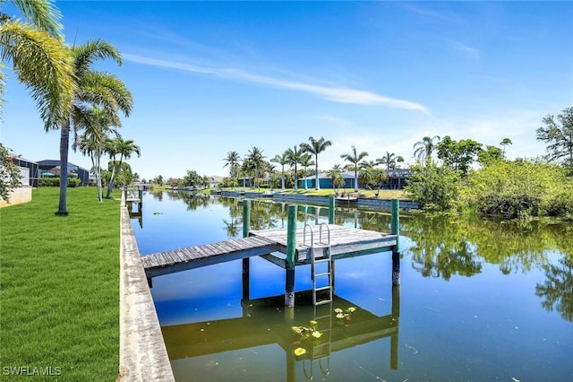 3317 SW 5th Pl, Cape Coral, FL 33914 - dock featuring a water view and a yard