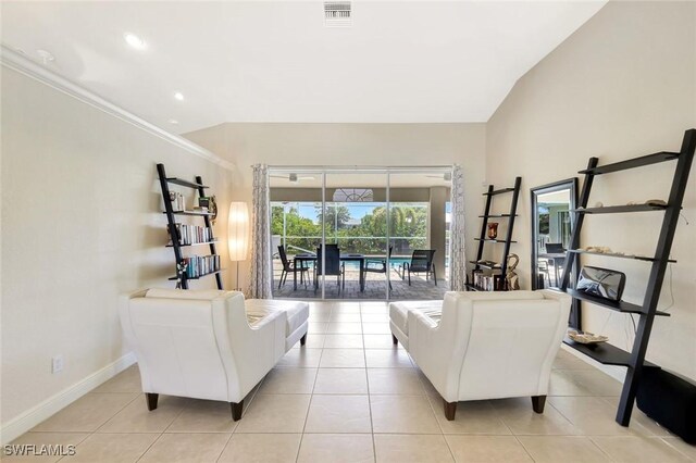 3317 SW 5th Pl, Cape Coral, FL 33914 - living area featuring light tile patterned floors and recessed lighting