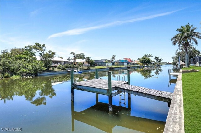 3317 SW 5th Pl, Cape Coral, FL 33914 - dock area with a water view and a residential view