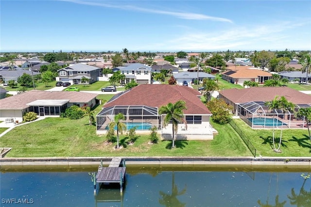 3317 SW 5th Pl, Cape Coral, FL 33914 - aerial view of residential area featuring a nearby body of water and a pool