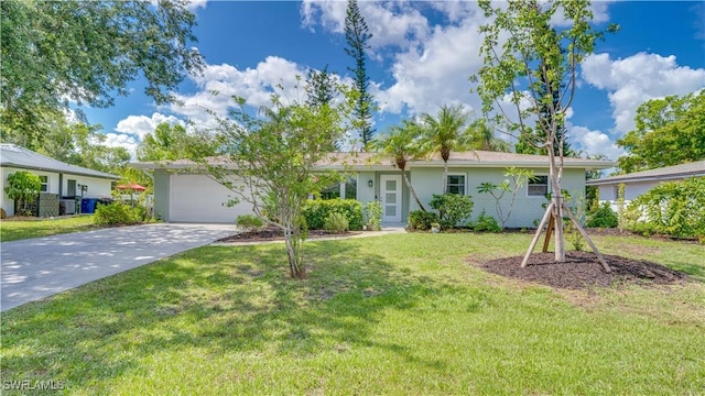 1682 S Flossmoor Rd, Fort Myers, FL 33919 - ranch-style home with an attached garage, concrete driveway, and a front yard