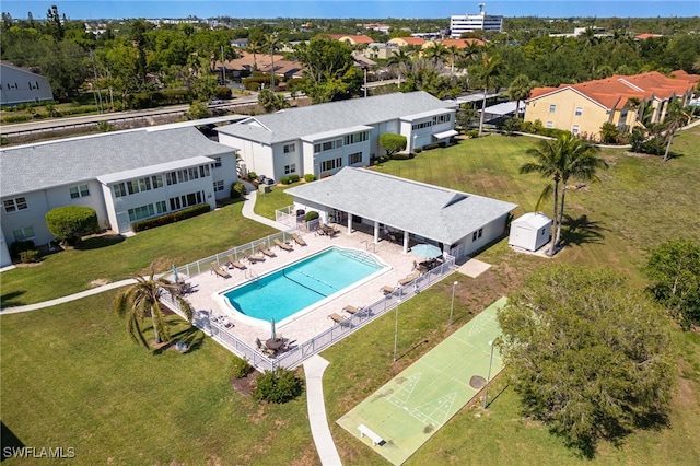 1830 Brantley Rd Unit A2, Fort Myers, FL 33907 - aerial perspective of suburban area featuring a pool