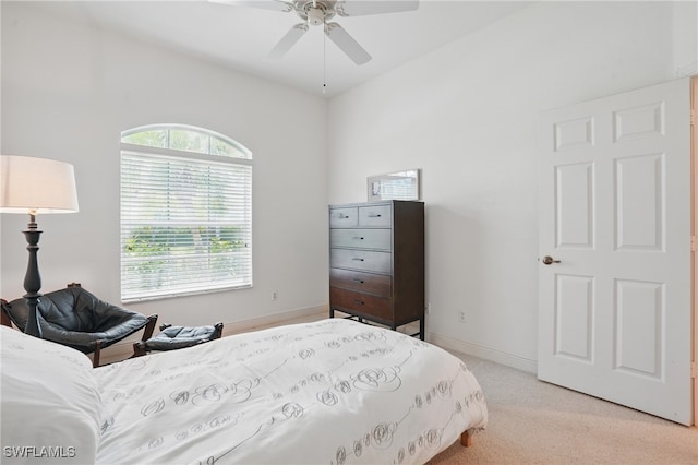 878 Vistana Cir Unit 50, Naples, FL 34119 - carpeted bedroom with baseboards and ceiling fan