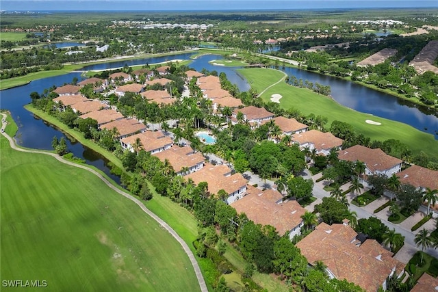 9022 Cascada Way Unit 201, Naples, FL 34114 - aerial view of property's location featuring a golf club, nearby suburban area, and a nearby body of water