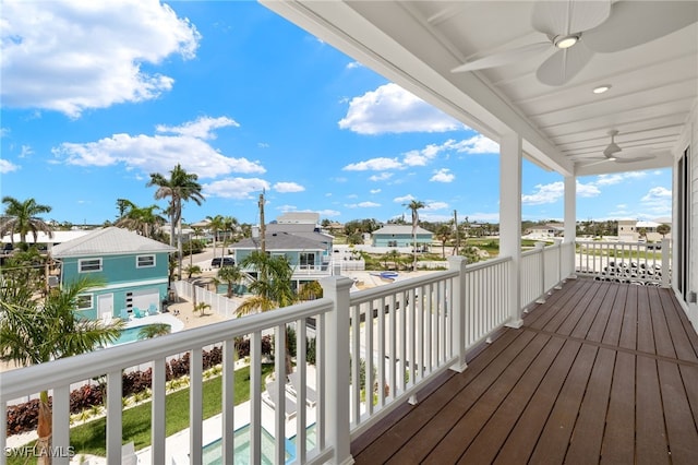 5583 Estero Blvd, Fort Myers Beach, FL 33931 - balcony with ceiling fan and a residential view