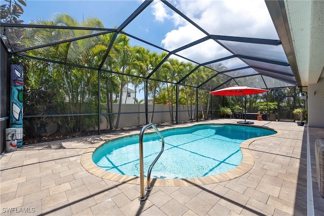 3628 NW 3rd Ter, Cape Coral, FL 33993 - view of swimming pool with a patio area and a lanai