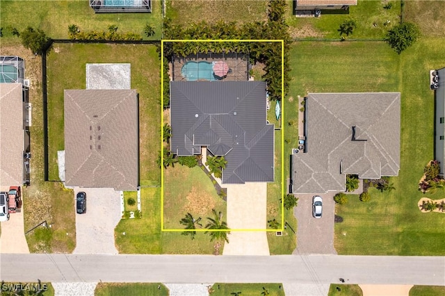 3628 NW 3rd Ter, Cape Coral, FL 33993 - aerial view of property and surrounding area featuring property parcel outlined
