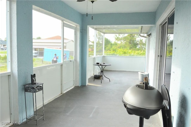 306 Pendleton Ave, Lehigh Acres, FL 33974 - sunroom / solarium featuring a ceiling fan