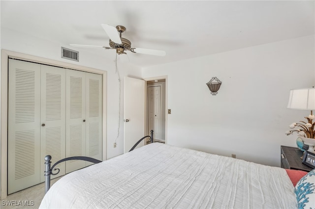 4538 SE 5th Pl Unit 3, Cape Coral, FL 33904 - bedroom featuring a closet and a ceiling fan