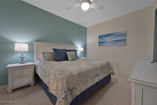 10275 Heritage Bay Blvd Unit 737, Naples, FL 34120 - bedroom featuring light colored carpet, baseboards, and a ceiling fan