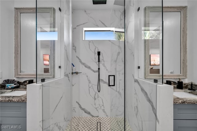 2405 SW 11th Ave, Cape Coral, FL 33991 - full bath featuring a marble finish shower and vanity